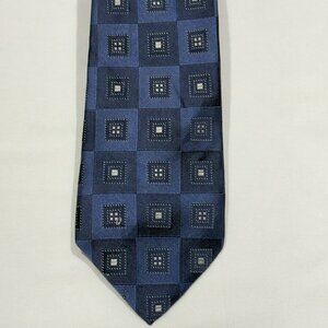 IKE BEHAR NEW YORK BLUE MEN'S DESIGNER NECKTIE HAND TAYLORED SEVENFOLD